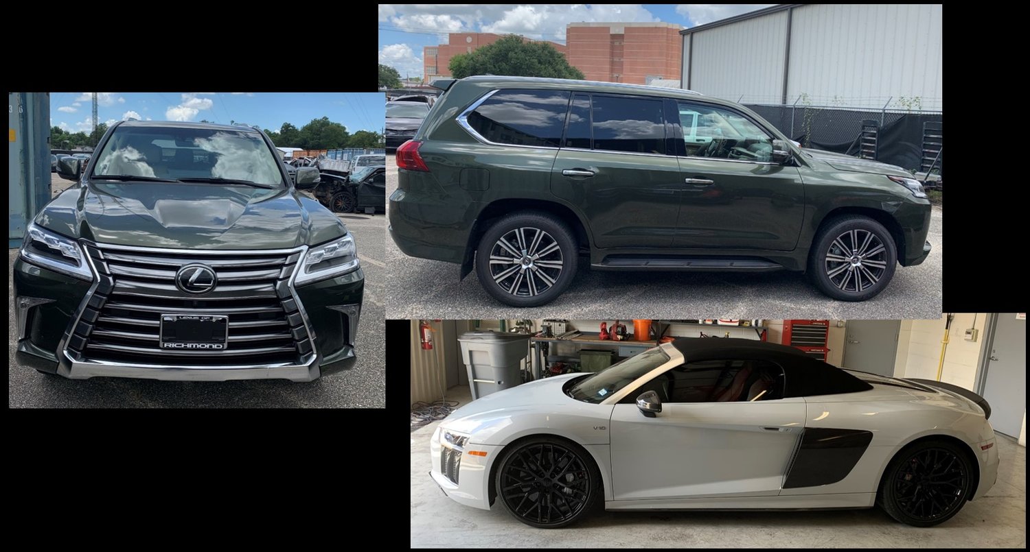 Investigators with the Fort Bend County Sheriff’s Office said a multi-agency investigation spurred by a tip from an informant led to the recovery of several high-end vehicles, including the ones pictured above. All told, the vehicles total about $528,000 in value.